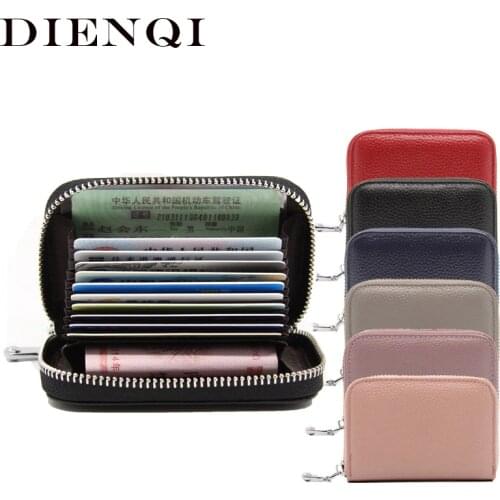 Rfid Genuine Leather Bank Credit Card Holder Wallet Men Women Business Creditcard Cover Case Protection Cardholder porte carte