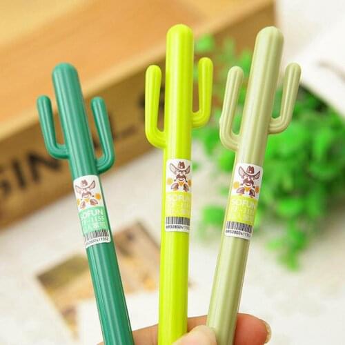 12pcs Cute Cartoon Cactus Neutral Pen 0.38mm Creative Gel Pen Kawaii Stationery Material Escolar Creative Pens For School
