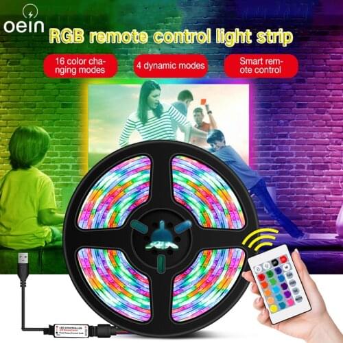 LED Strip 16 Color Remote Control SMD 2835 RGB Waterproof USB Light Strip 1M 2M 3M 5M Symphony Neon Decorative Color Light