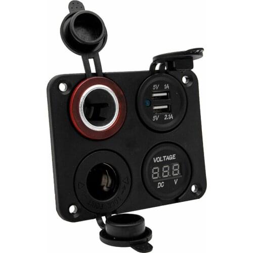 12V-24v Car Cigarette Lighter Socket Dual USB Power Charger+Voltmeter BOAT TRUCK RV PARTS