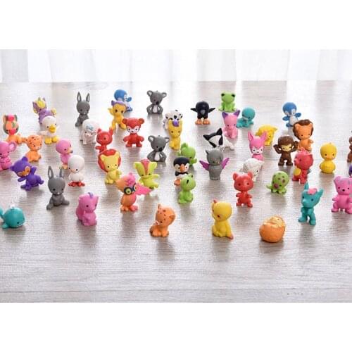 ?00pcs/lot Mini cute wild home sea Animal bird fish lion owl chicken frog bear penguin octopus Figures model Collection Toys