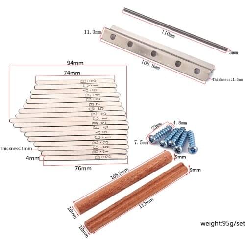17-Key Kalimba DIY Parts Thumb Piano Mbira Mbrimba Finger Musical Percussion