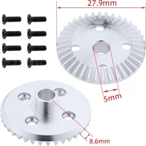 2pcs Metal Diff Differential Gear 38T Driven Gears Aluminum for WLtoys 1/18 A949 A959 A959-B A969 A969-B A979 A979-B A949-23