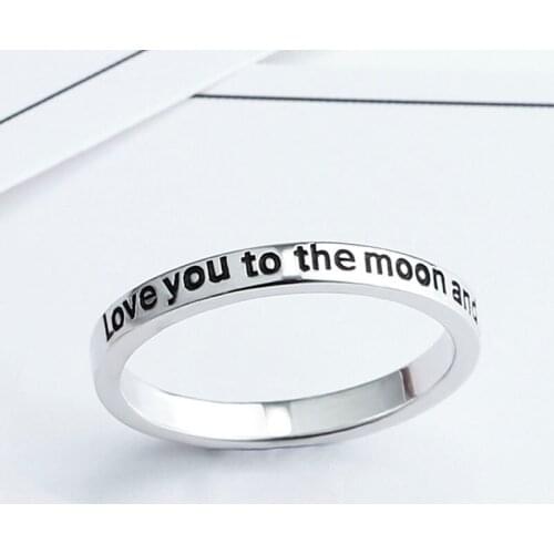 2021 Trendy Jewelry Silver Color Engraving English Words Female Ring for Women Mom Party Jewelry