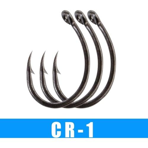 3packs Europe Carp Hook 2/4/6/8 Carbon Steel Matte Black Circle Fishing Hook With Ring Freshwater Barbed Single Hooks