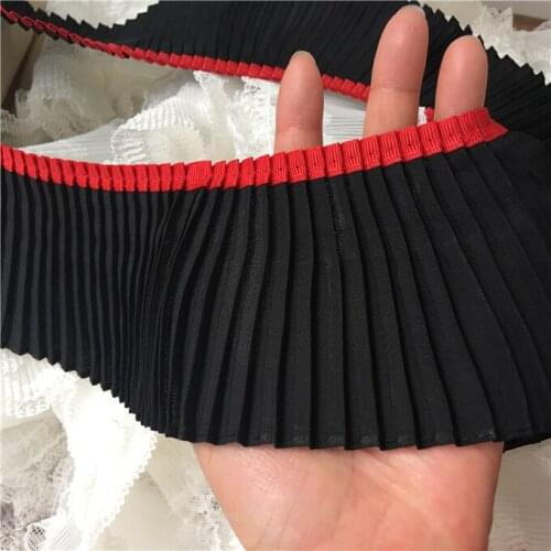 5yards Pleated Chiffon Lace Trim Hem Neckline Cuffs Skirt DIY Sewing Material Clothing Accessories Handmade Drape Lace Fabric