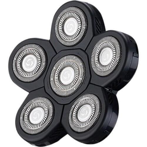 6 in 1 Shaver Blade Heads 6 Blades Beard Cutter Replacement Blade Bald Electro 6D Razor Accessories for Men Head Face
