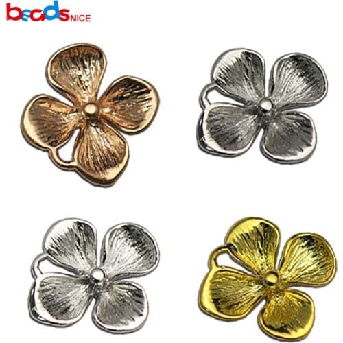 Beadsnice sterling silver jewelry findings wholesale useful diy necklace orchid jewelry flower connectors pendant ID31042