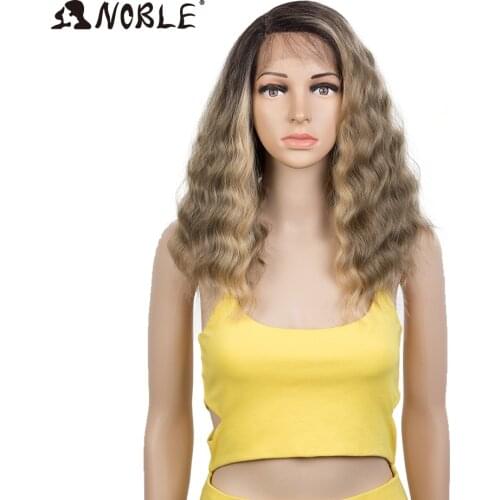 Noble Synthetic Lace Wig 16 Inch Curly Side Part Lace Wig Ombre Blonde Wig Heat Resistant Wigs For Black Women Lace wig