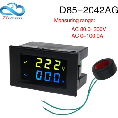 D85-2042AG hd color screen dual display LCD digital ac digital display voltmeter ammeter AC80.0-300V AC0-100.0A