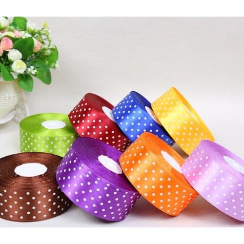 Hot Sale Dot 50 Yards 40mm Wide Wedding Craft Taffeta Ribbon Home Garden Party Decor Gift Cake Box Flowers Packaging Materials