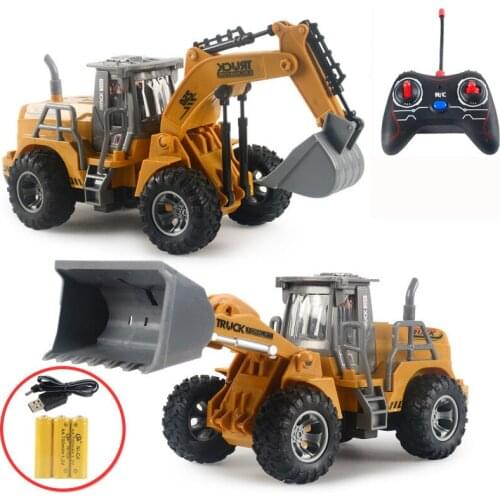 Excavator Mini RC Trucks 1:32 Remote Control Bulldozer Engineering Car Dump Truck Crane Electric Vehicle Children Toys Gifts
