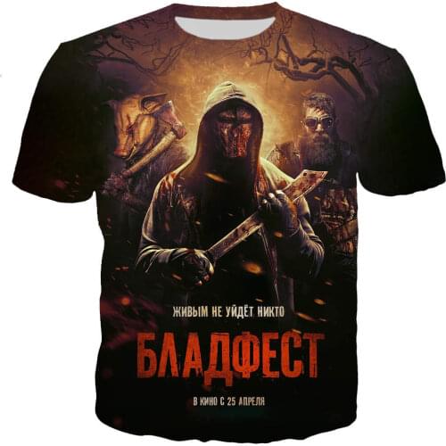 New Movie Blood Fest T Shirt Men Women 3D Printed T-shirts Short Sleeve Hip Hop Harajuku Style Tshirt Streetwear Oversized Tops