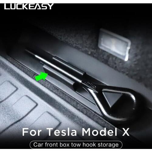 LUCKEASY Front trunk storage / organization For Tesla Model X 2017-2021 Car front box tow hook storage 1pcs/set