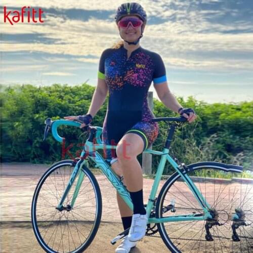 Kafitt Professional Team Triathlon Short-Sleeved Cycling Jersey Suit Jumpsuit Womens Cycling Jersey Tights MaillotRopa Ciclismo