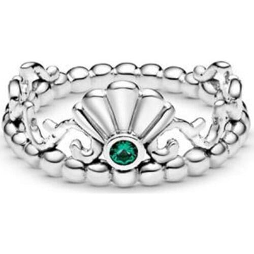 2020 Summer NEW 925 Sterling Silver Rings Shell Blue Zircon Ring Fit Original Pan Rings Women Fashion Gift