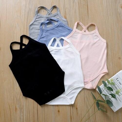 Newborn Baby Girls Suspender Sleeveless Bodydusit Jumpsuit Toddler Clothing