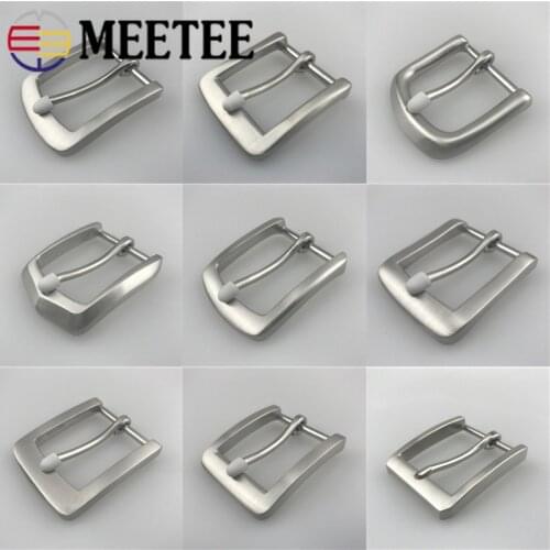 Meetee 40mm Stainless Steel Leather Pin Belt Buckle Head High-quality for Men Casual 37-39mm Belts Decor Buckles DIY Accessories