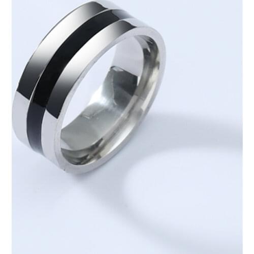 Fashion 8mm Titanium Ring For Men And Women Slotted Oil Ring In The Middle