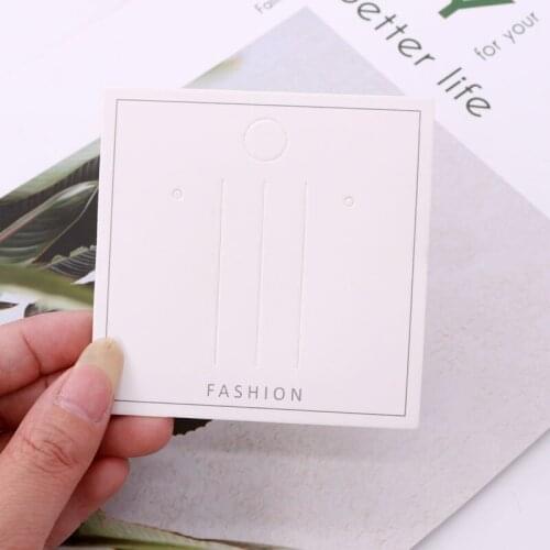 Fashion 100pcs/lot 8*8cm Hair Clips Square White Paper Display Card Hair Accessories Packaging Cards Tags Holder Customized
