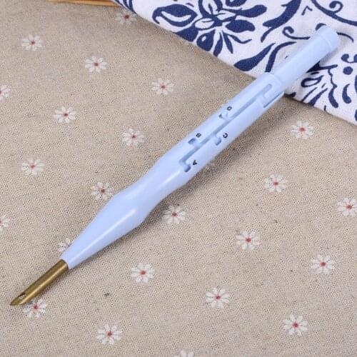 1Pc 19cm Adjustable Sewing Punch Needle Tool Set Stitching Kit Weaving Rug Yarn Needle Embroidery Pen Felting Threader Needles