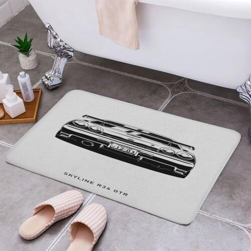 Skyline R34 GTR Carpet Areas Rug Non-slip Floor Mat Rug 3D Printing Living Room Bedroom Door Mat Home Decoration