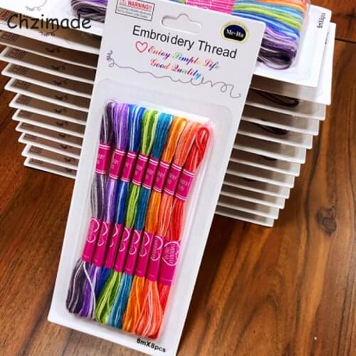 Chzimade 8M Embroidery Thread Floss Cross Stitch Polyester Thread Cross Stitch Kits Patchwork Diy Sewing Materials