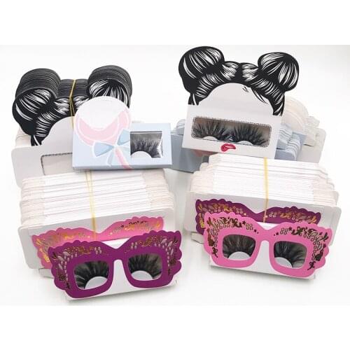 Wholesale Bulk False Eyelashes Packaging Paper Boxes New doll head lollipop eyelash box lashes box case private logo