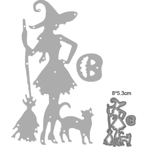 Craft dies Metal Cutting Dies Cut Mold Halloween Witch Cat Decoration Scrapbook Paper Craft Knife Mould Blade Punch Stencils