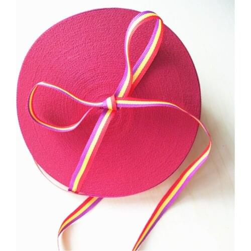 DIY Spain Ribbon for Craft Bracelet 10mm Polyester 50 yard Flag Grosgrain Ribbon Decorative Butterfly Hair Red Yellow Purple