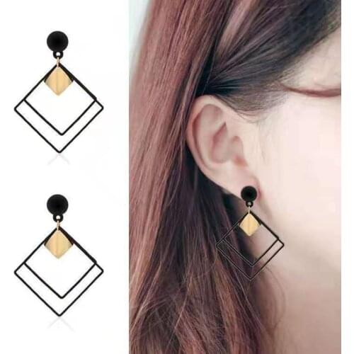 2020 New Korean Statement Drop Earrings for Women Girl Fashion Vintage Geometric Acrylic Dangle Hanging Earring Jewelry