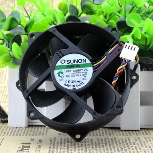 SUNON 9225 92mm / 80mm x 25mm KDE1209PTVX Maglev PWM Round Cooler Cooling Fan 12V 7.0W 4Wire