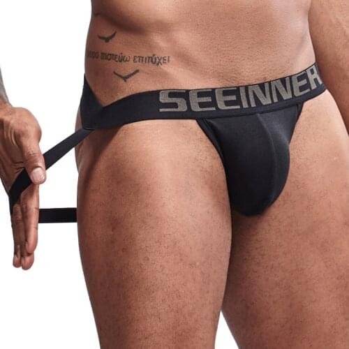 Mens Underwear Sexy Jockstrap Penis Pouch Cuecas Man Cotton Panties Thongs Underpants Gay Slip Homme Srting