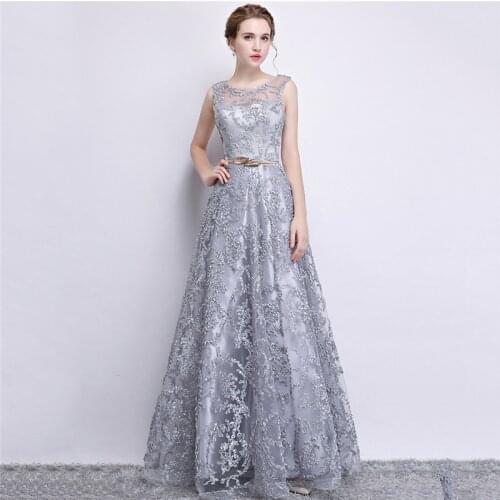 Party Banquet Dress Elegant Gray Wine Red Champagne XS-3XL Long Slim Dresses 2019 New Spring Summer Host Sleeveless Dress LD858