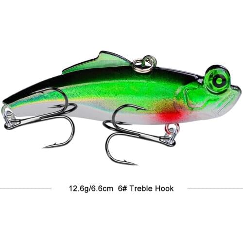 1Pcs Winter Ice Fishing VIB Vibration Hard Lure 5.5cm 9.5g Sinking Wobbler Artificial Plastic Bait With Treble Hook Pesca Tackle