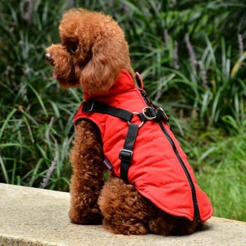 High-Quality Fabric Printed Pet Coat Small Dog Warm Vest Harness Puppy Winter Warm Garment Jacket Pet Supplies Dog Accessories