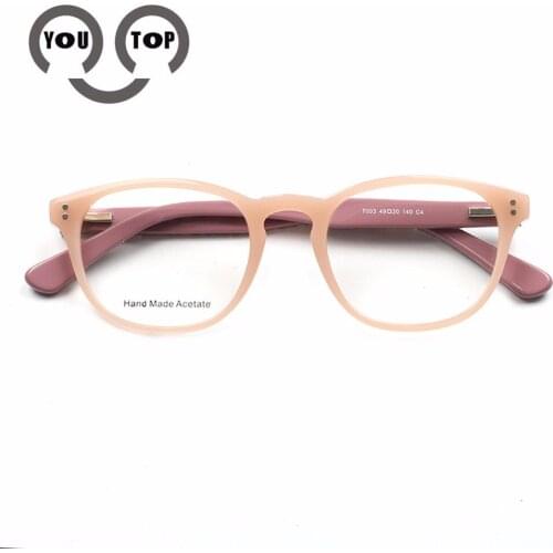 YOUTOP Womens Fashion Round Optical Frames Hand made Acetate eyewear Circle prescription Eyeglasses T003