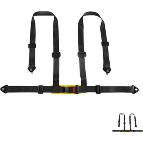 1Pc 2Inch Sport Racing Seat Belt Harness 4 Point Fix Mount Safety Belt Accessories Auto Buckle Car Styling Interioer Seatbelt