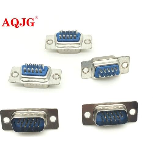 10pcs DB15 3Rows Parallel Port 15 Pin D Sub Male 15 Way Wire Solder Connector DB15 Socket Plug VGA Adapter DB15 Female AQJG