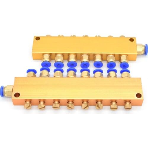 2 3 4 5 6 7 8 9 10 12 Way Lube Oil Piston Distributor Manifold Block With Push In Fitting For Centralized Lubrication System