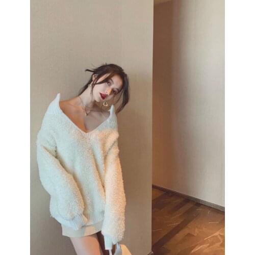 2020 Autumn Runway Designer Pullover Women Hot Sale V-Neck Long Sleeve Sweater Popular Sweater