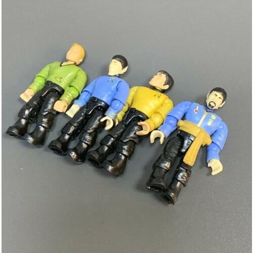 4PCS Mega Blocks Construx Heroes Star Trek Original Serie Captain Kirk Commander Spock Kang Figure Building Blocks Toy Kids Gift