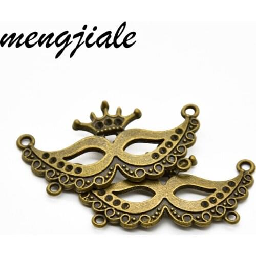 8pcs Retro alloy Mask Connector charms fit Womens jewelry accessories 40*21mm