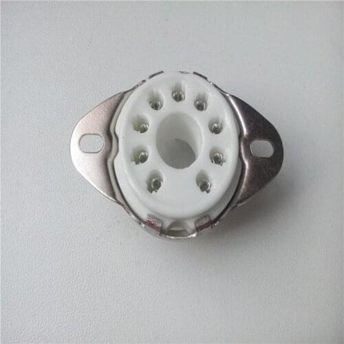 8pcs ceramic tube socket 9 pin tube socket GZC9-2-F silver foot for EL504 tube amplfier