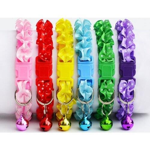 AHUAPET Dog Collar For Girls For Dogs Designer Dog Collar Colla Cat Strap Printed Adjustable Bell Chain 2018 New Fashion Cute E