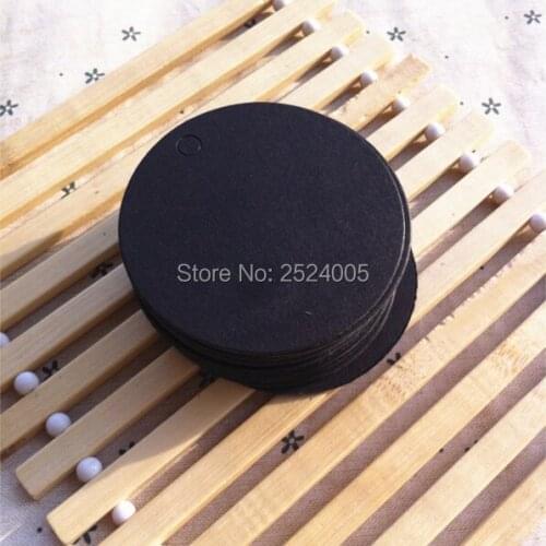 Free shipping in stock 5.5x5.5cm round shape cutting blank tag/350gsm black matt cardboard paper tags/paper card hang label