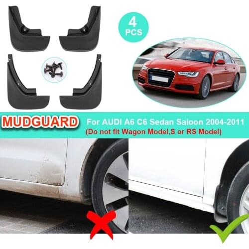 Car Mudflap For AUDI A6 C6 Sedan Saloon 2004-2011 Flap Fender Mud Guard Splash Flaps Mudguard Protector 2010 2009 2008 2007 2006