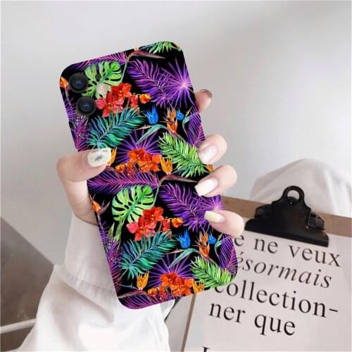 Case For iPhone 12 Pro Mini 11 Max SE 2020 6 6S 7 8 Plus 5 5S XS XR X Forest Flower Painted Fashion TPU Soft Silicone Back Cover
