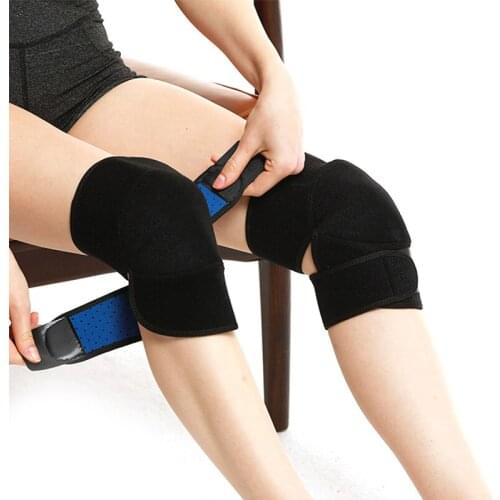 Black Color Neoprene Infrared Self Heating Knee Support Size Adjustable Magnetic Knee Belt