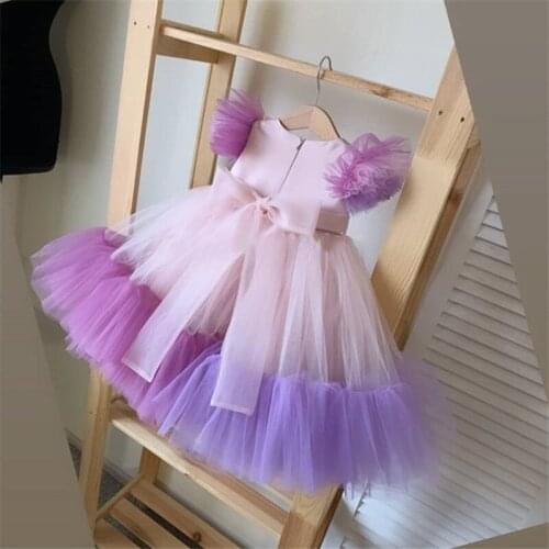 New Girls Dresses Knee Length Puffy Skirt O-neck Ball Gown Kids Clothes Princess Dress Toddler Girl costume Photography